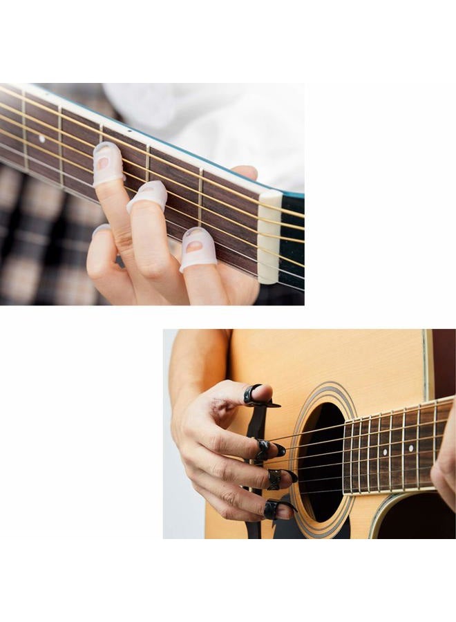 SUNLP MUSICAL INSTRUMENT Thumb Finger Picks, Guitar Finger Fingertip Protectors, Guitar Picks, Pick Holder, Gift Set Kit useful for Acoustic Guitar Ukulele Kalimba Starter & Other String - Image 2