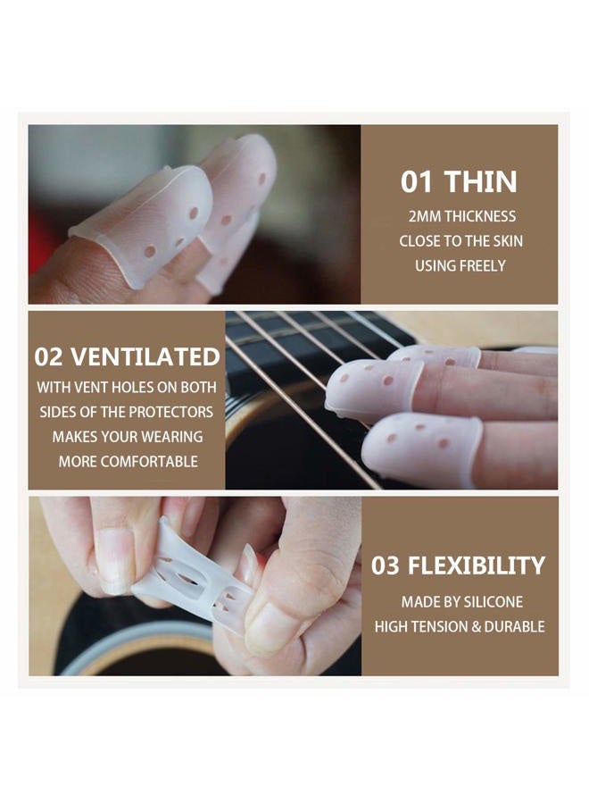 SUNLP MUSICAL INSTRUMENT Thumb Finger Picks, Guitar Finger Fingertip Protectors, Guitar Picks, Pick Holder, Gift Set Kit useful for Acoustic Guitar Ukulele Kalimba Starter & Other String - Image 3