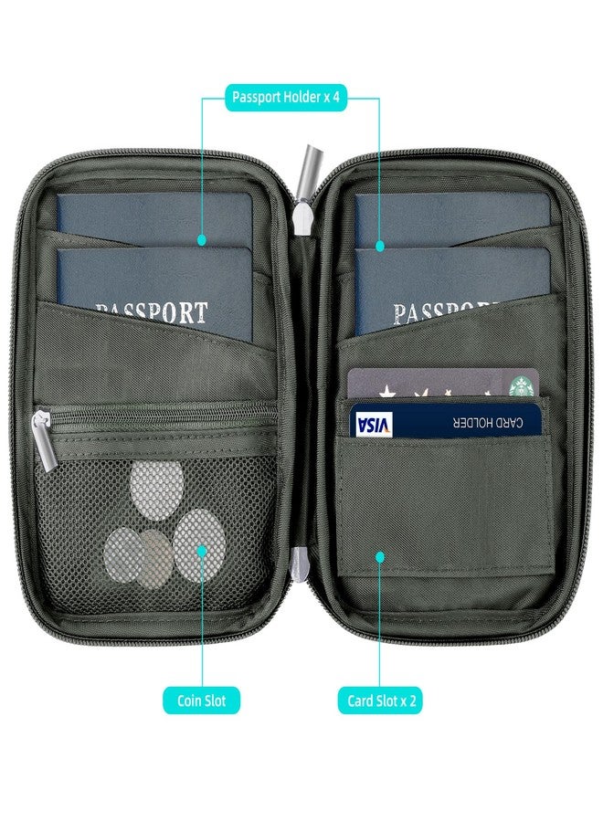 وول نيو حافظة جوازات سفر من والنيو للسفر - محفظة سفر مزودة بتقنية حجب RFID، منظم أساسيات مع فتحات للبطاقات وجيب بسحاب، رمادي، تتسع لـ 4 جوازات سفر، تصميم كلاسيكي - Image 3