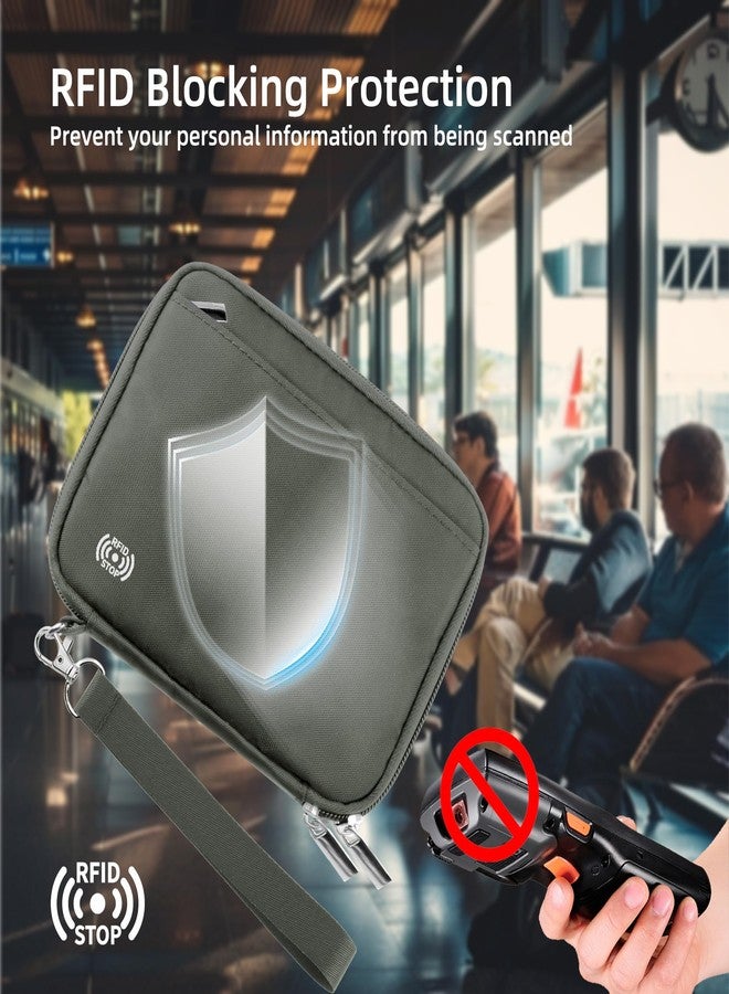 وول نيو حافظة جوازات سفر من والنيو للسفر - محفظة سفر مزودة بتقنية حجب RFID، منظم أساسيات مع فتحات للبطاقات وجيب بسحاب، رمادي، تتسع لـ 4 جوازات سفر، تصميم كلاسيكي - Image 4