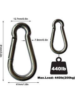 4PCS Spring Snap Hooks Carabiner, 304 Premium Stainless Steel 3.15 inch M8 Heavy Duty Carabiner Clips for Camping, Fishing, Hiking, Traveling, Backpack, Swing - pzsku/Z7F4D12EBA607A3B58D03Z/45/_/1720066892/004ce0e0-0d93-4ea6-8cfe-3545a6a330b6