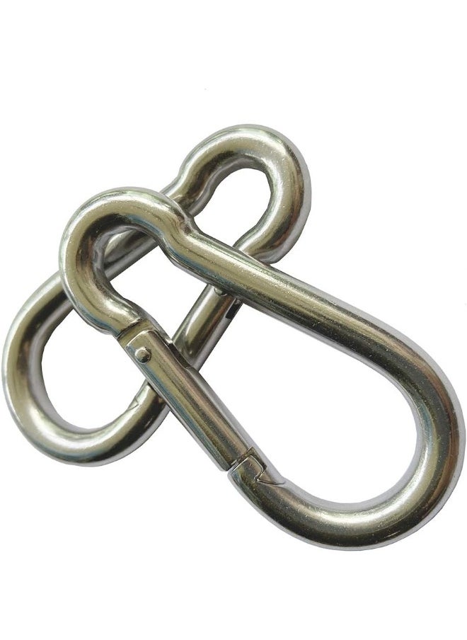 SHOWAY 4PCS Spring Snap Hooks Carabiner, 304 Premium Stainless Steel 3.15 inch M8 Heavy Duty Carabiner Clips for Camping, Fishing, Hiking, Traveling, Backpack, Swing  - Image 3