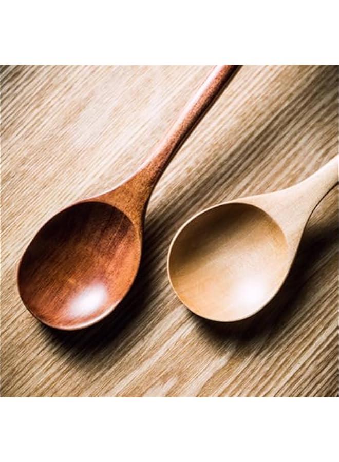 2Pcs Wooden Kitchen Utensils- 13 Inch Long Handle Beech Wood Cooking Spoon - Wooden Cooking Utensils for Mixing in Big Stock Pots Cauldron,Solid Beechwood Spoon - Image 3