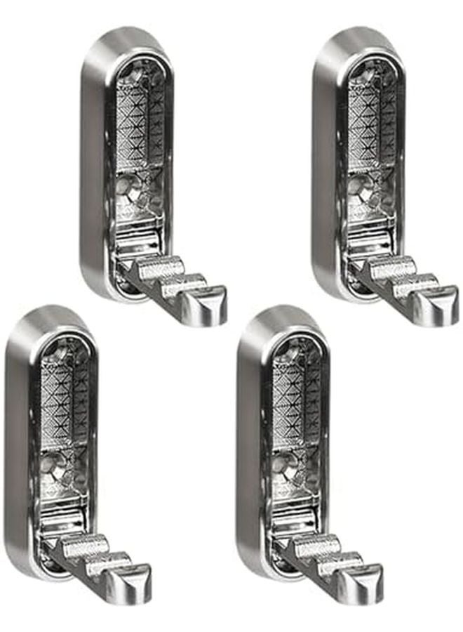 4Pcs Retractable Wall Hook Space Saving Folding Organizer For Bathroom Closet Color C - Image 1