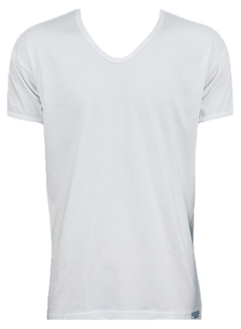 Rayan 6 - Pieces RAYAN V Neck Undershirt Cotton White - Image 2