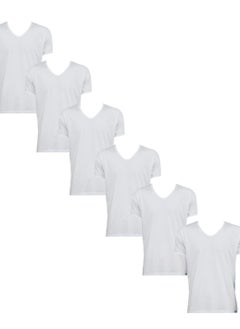 Rayan 6 - Pieces RAYAN V Neck Undershirt Cotton White  - Image 1
