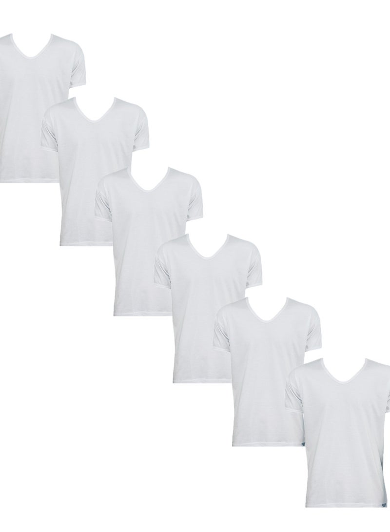 Rayan 6 - Pieces RAYAN V Neck Undershirt Cotton White - Image 1