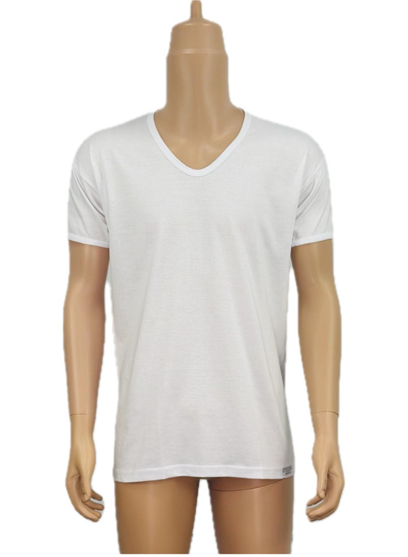 Rayan 6 - Pieces RAYAN V Neck Undershirt Cotton White - Image 3