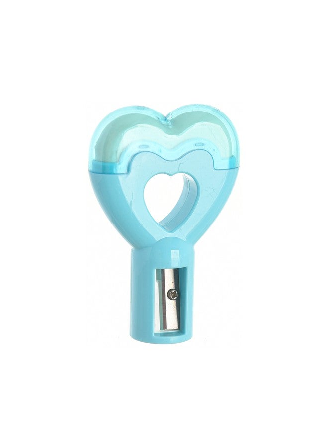 2-in-1 office tool with a stylish heart design (pen sharpener + eraser with transparent cover)