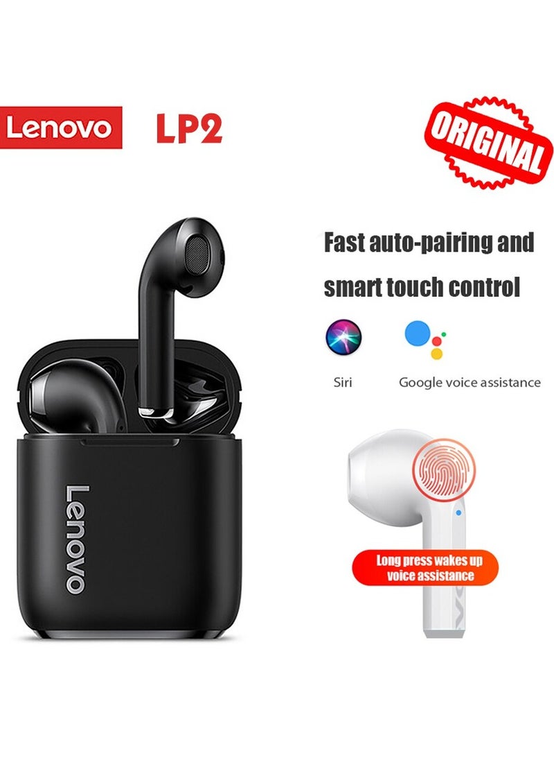 Lenovo Group Limited LP2 TWS Wireless Bluetooth 5.0 Earphone Dual Stereo Bass Touch Headphones With Mic Black  - Image 4
