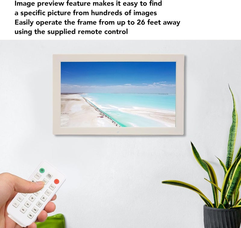 Bewinner 18.5 Inch Digital Picture Frame, 16:9 HD 1366x768 Screen Digital Photo Frame with Remote Control, Share Photos and Videos, Gift for Friends and Family (UK Plug 100-240V) - Image 3