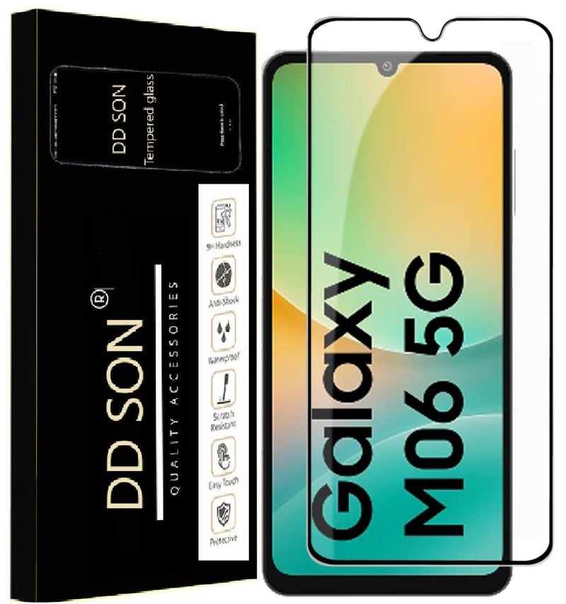 DD SON Tempered Glass for Samsung Galaxy A06 (4G)/ F06 (5G)/ M06 (5G) | Screen Protector Full HD Quality Tempered Glass Anti-Scratch Edge to Edge Coverage with Easy Installation Kit (Black) - Image 2