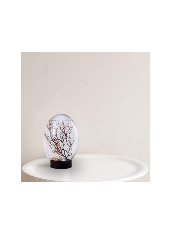 silvercnc - Mini Fish Tank Ecosphere Closed Aquatic Ecosystem Desktop Aquarium with LED Revolving Base - Image 1
