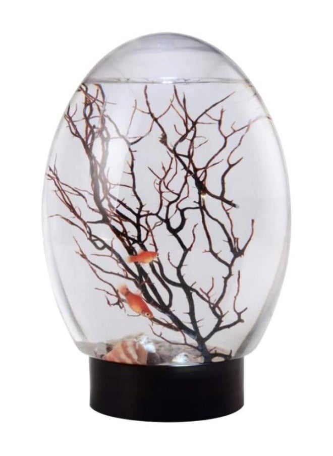 silvercnc - Mini Fish Tank Ecosphere Closed Aquatic Ecosystem Desktop Aquarium with LED Revolving Base - Image 1