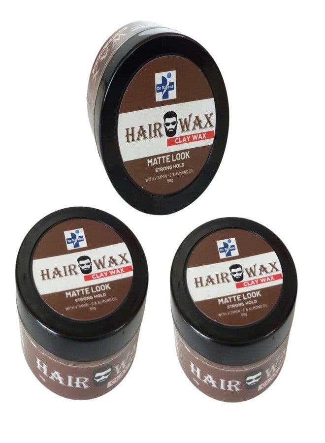 Dr Kleenz Clay Hair Wax | Matte Look | Strong Hold | Vitamin Enriched | Hair Style |150 gm (50 Gm x 3) - Image 1