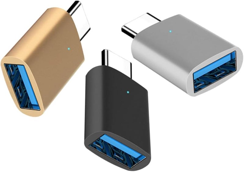 3Pcs Type C to USB Adapter OTG Converter with Indicator Light for Smartphone Tablet Laptop - Image 2