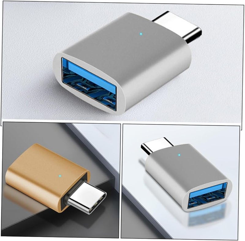 3Pcs Type C to USB Adapter OTG Converter with Indicator Light for Smartphone Tablet Laptop - Image 5