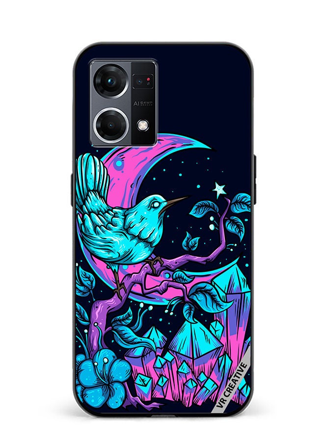 VR CREATIVE Protective Case Cover For Oppo Reno8 4G Bird Vector Design Multicolour - Image 1