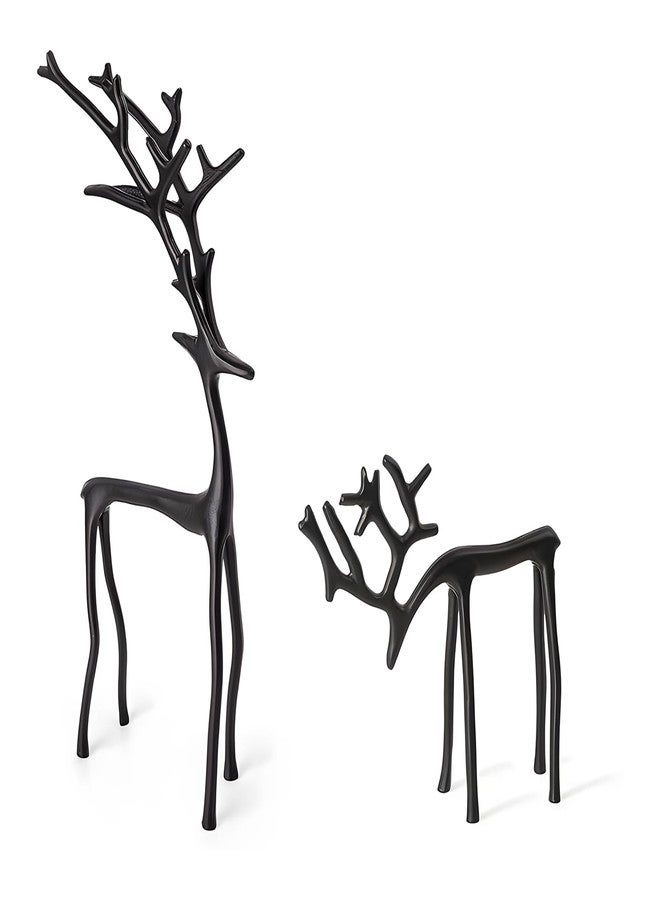 Bivpreom 2 Pcs Reindeer Christmas Decor，Black Metal Reindeer Decor for Table Centerpieces、Mantel、Living Room、Bedroom、Office - Image 1