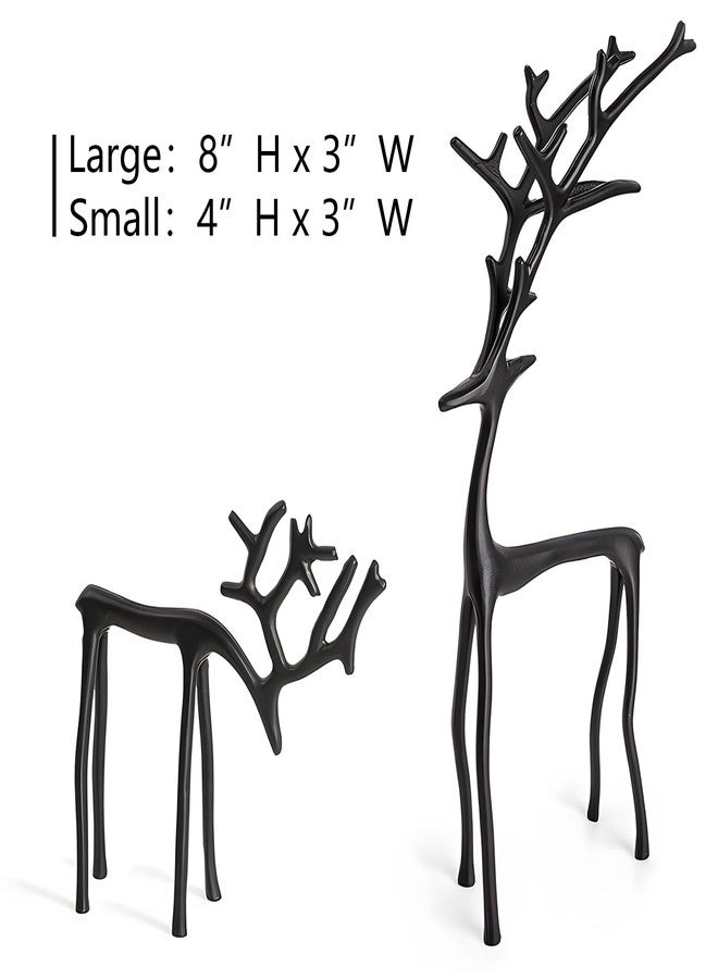 Bivpreom 2 Pcs Reindeer Christmas Decor，Black Metal Reindeer Decor for Table Centerpieces、Mantel、Living Room、Bedroom、Office - Image 2