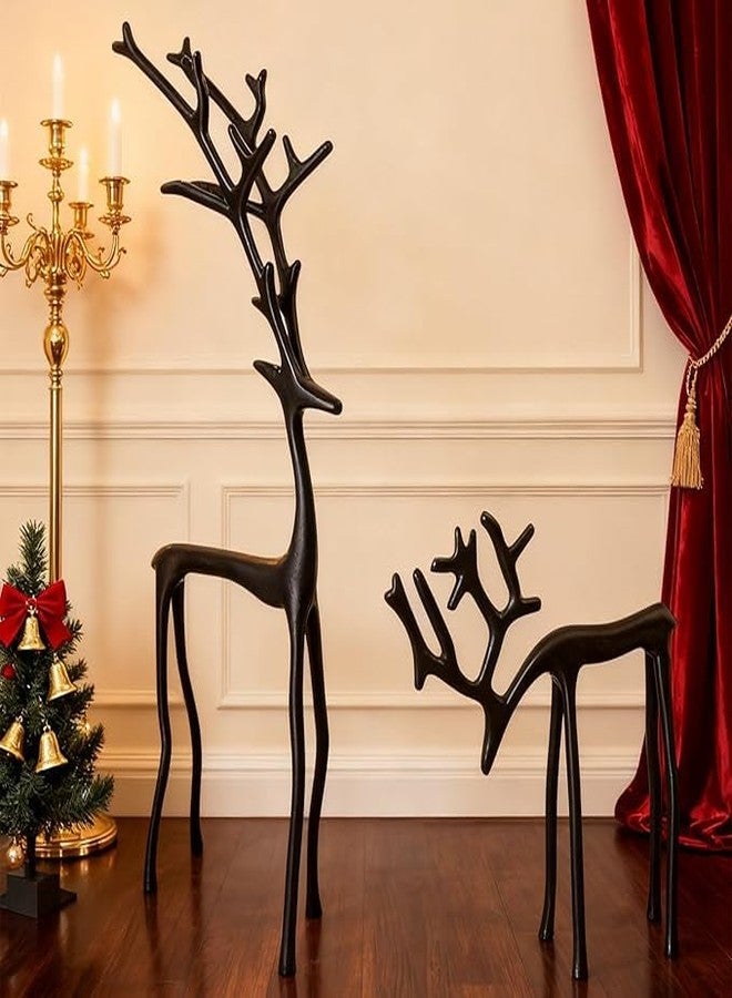 Bivpreom 2 Pcs Reindeer Christmas Decor，Black Metal Reindeer Decor for Table Centerpieces、Mantel、Living Room、Bedroom、Office - Image 4
