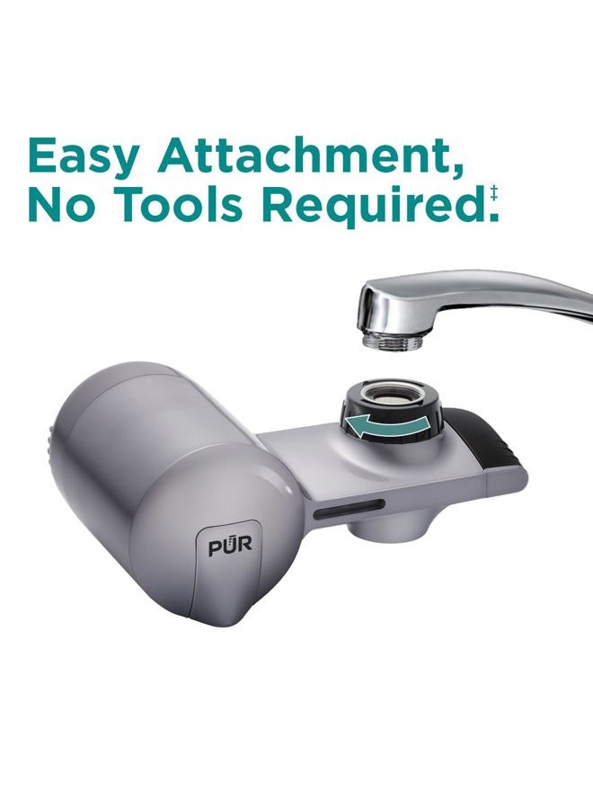 Pur PLUS Faucet Mount Water Filtration System, Metallic Grey – Horizontal Faucet Mount for Crisp, Refreshing Water, PFM350V - Image 5
