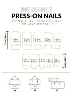 ORiTi 24 pcs Ballet French White Edge Press On Nails - Medium Long Coffin Fake Nails for Women, Girls, and Teens - Includes Glue Sticker and Nails File  - Image 3