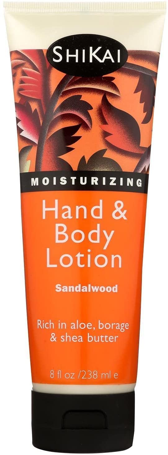 ShiKai Hand  Body Lotion Sandalwood 8oz  Daily Moisturizing Skincare for Dry and Cracked Hands  With Aloe Vera  Vitamin E