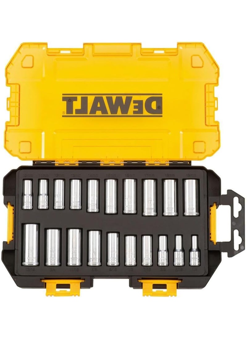 DEWALT DEWALT DWMT73812 Tool Kit 38 Drive Deep Socket Set 20 Piece  - Image 3
