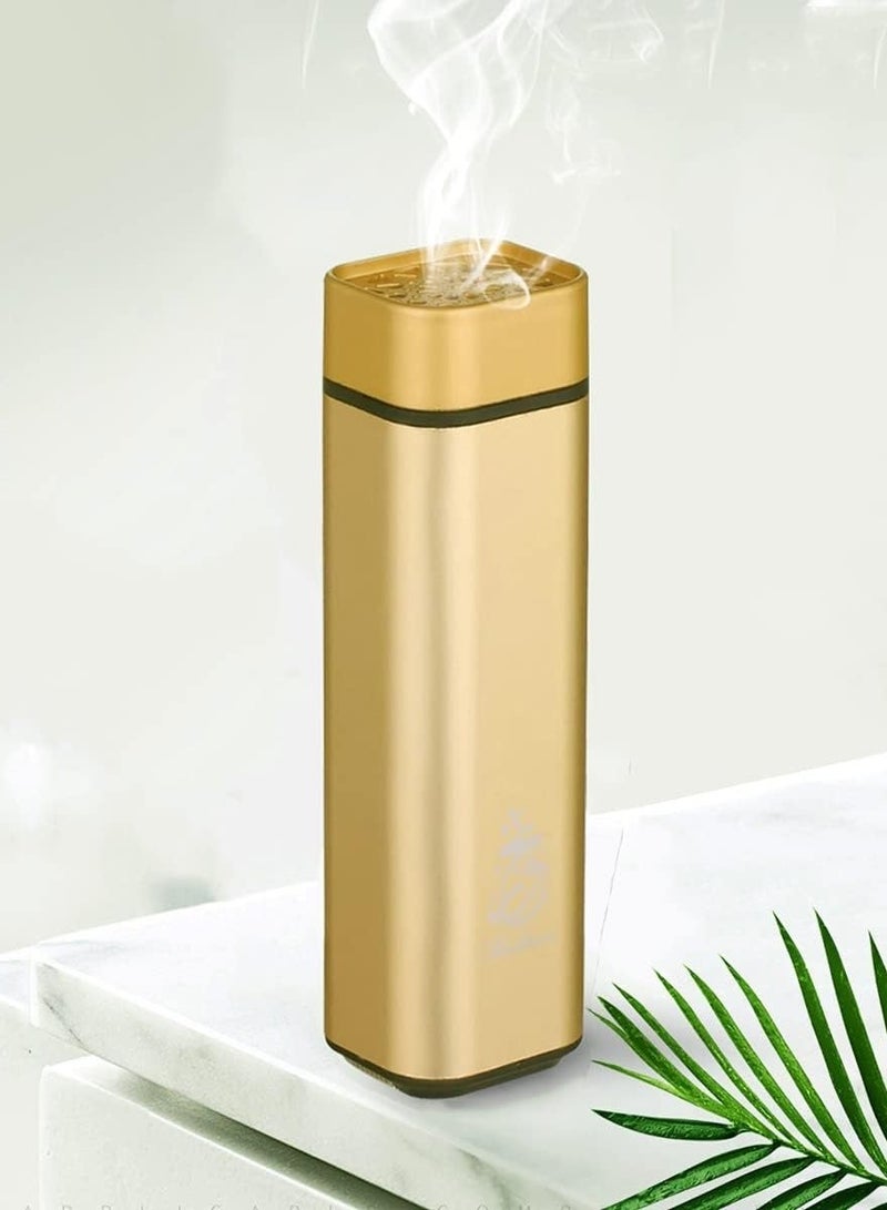 Raxoom USB Electronic Incense Burner Portable Arabic Incense Holder Mini Electric Aromatherapy Diffuser Muslim Bukhoor Aroma Burner,Gold - Image 1