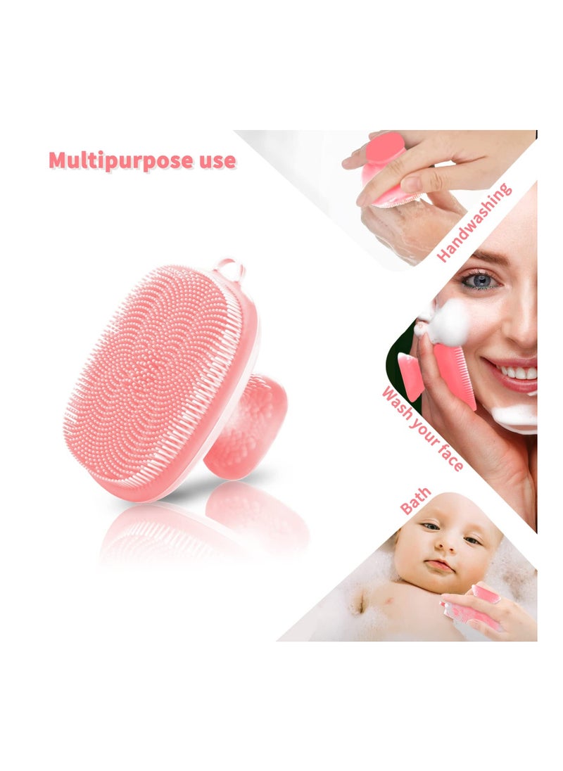 Generic Silicone Face Scrubber Facial Cleansing Brush Silicone Face Wash Brush Manual Waterproof Cleansing Skin Care Face Brushes for Cleansing and Exfoliating Pink  - Image 5