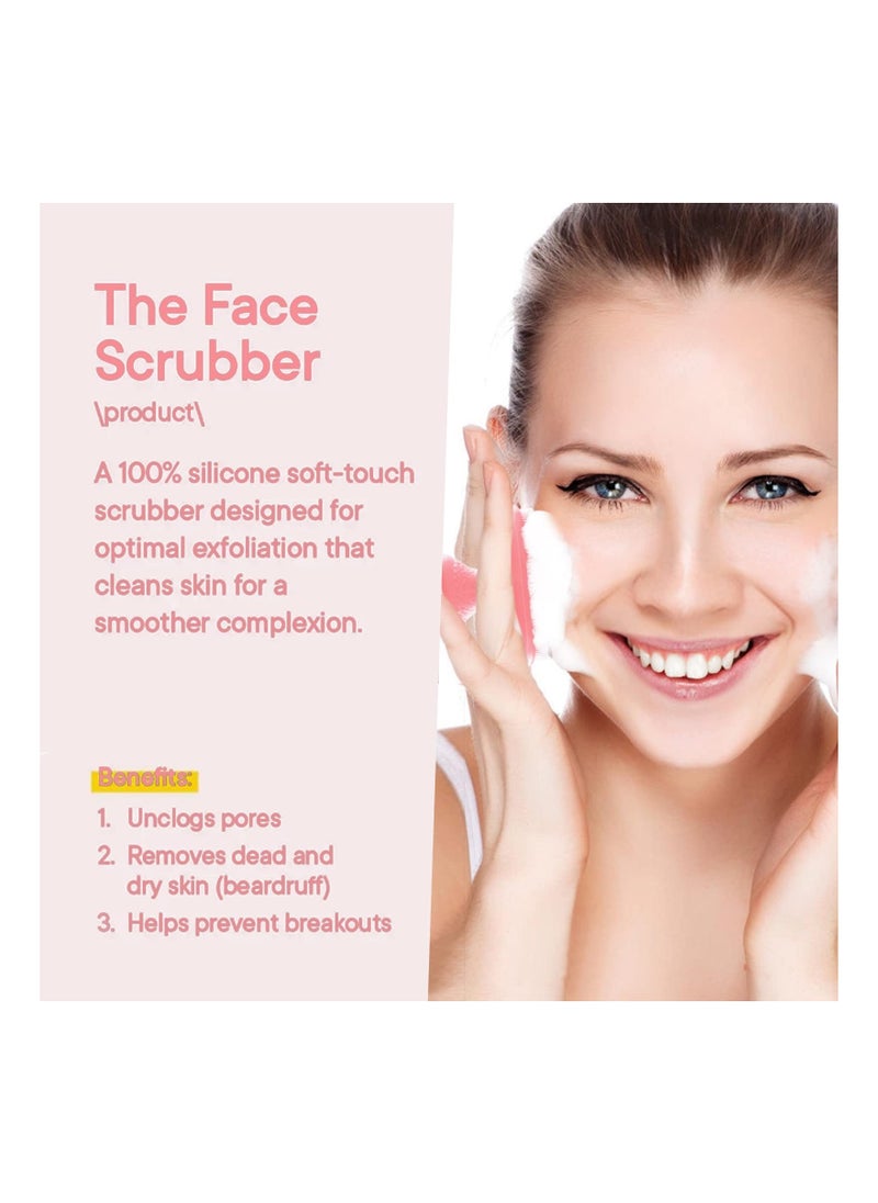 Generic Silicone Face Scrubber Facial Cleansing Brush Silicone Face Wash Brush Manual Waterproof Cleansing Skin Care Face Brushes for Cleansing and Exfoliating Pink  - Image 4