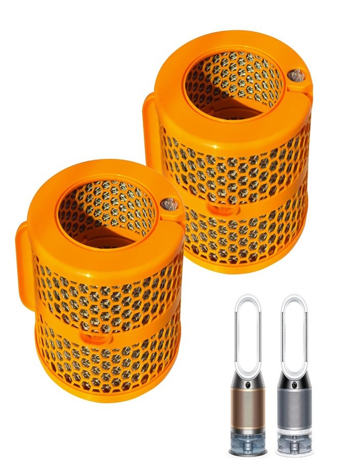 FilledwithLove 2 Pack 2-IN-1 Replacement Carbon Fiber Evaporator Filter Compatible for Dyson PH01 PH02 PH03 PH04 PH3A Models Humidify+Cool Air Purifiers, Orange - Image 1