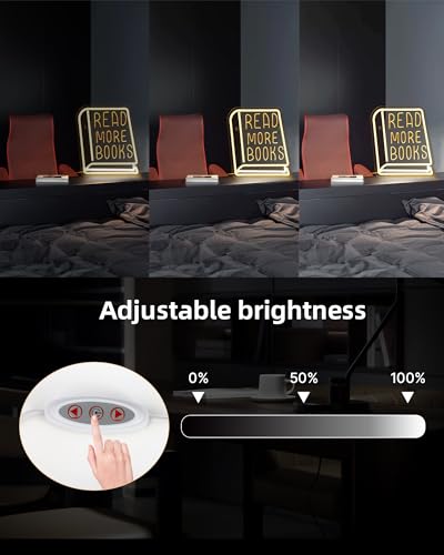 Sachie Read More Books Neon Sign - Dimmable Book Neon Lights LED Light Up Sign for Bedroom, Bookstore, Library, Study Room - Classroom and Museum Decoration (11.8"*10.6")"（1pack） - Image 2