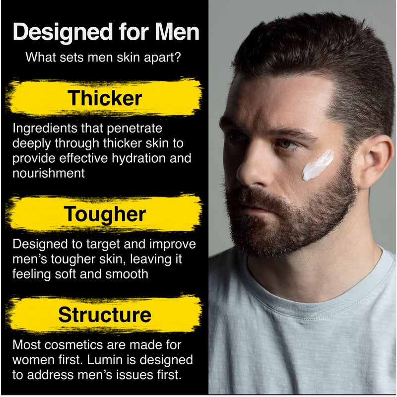Lumin - Complete Set Men's skincare Routine includes: Charcoal Face Wash, Charcoal Scrub, Face Moisturizer, Wrinkle Serum, Recovery Oil & Dark Circle Defense Balm - Image 4