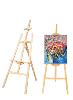 YOKA 1.75m Adjustable Wood Easel Stand - Sturdy Pinewood Art Display with Inclinable Mast, Canvas Height 20 cm - 150 cm, Perfect for Artists and Art Displays.  - Image 1
