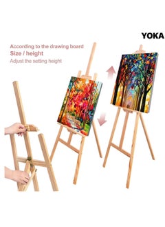 YOKA 1.75m Adjustable Wood Easel Stand - Sturdy Pinewood Art Display with Inclinable Mast, Canvas Height 20 cm - 150 cm, Perfect for Artists and Art Displays.  - Image 4
