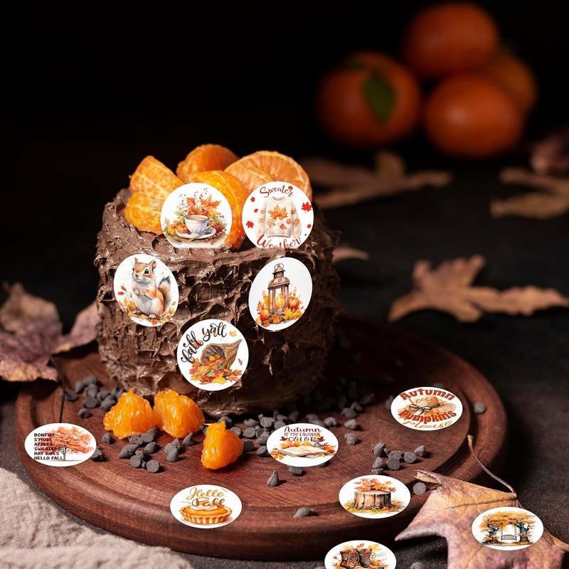 Fyeoxle 36PCS Edible Happy Fall Day Cupcake Toppers Wafer Paper Sweater Season Decorations Edible Autumn Leaves Cupcake Picks for Autumn Party Birthday Decor Supplies - Image 5