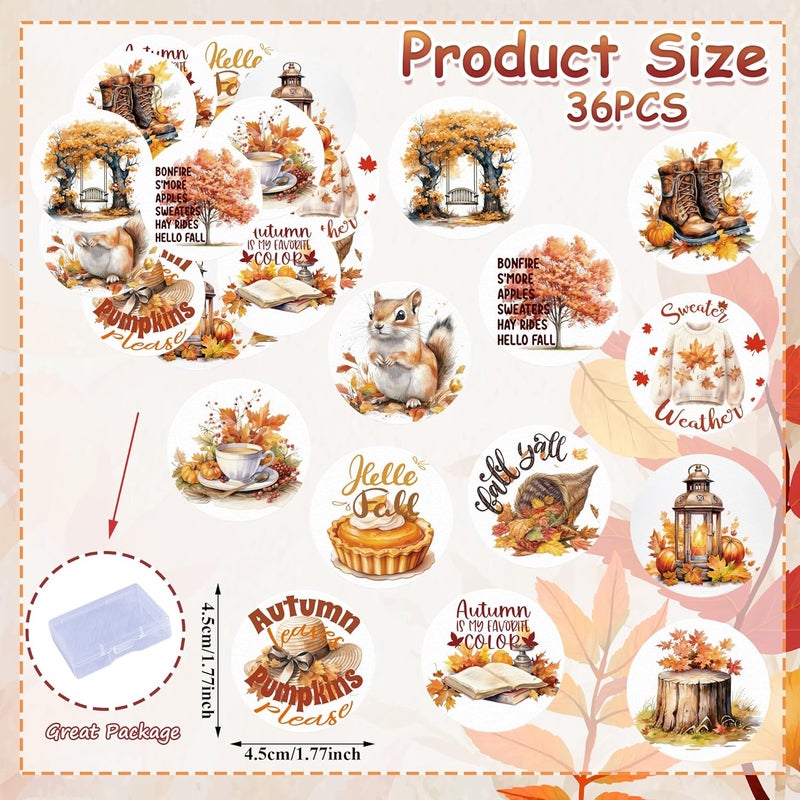 Fyeoxle 36PCS Edible Happy Fall Day Cupcake Toppers Wafer Paper Sweater Season Decorations Edible Autumn Leaves Cupcake Picks for Autumn Party Birthday Decor Supplies - Image 2