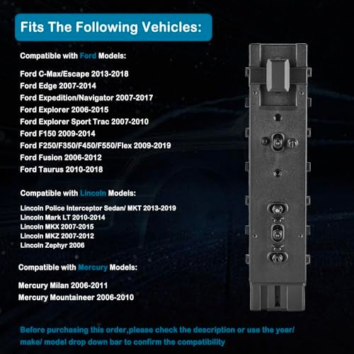 GELAIDI Left Driver Side Power Seat Switch for Ford Edge Escape Explorer Fusion Expedition F150, Lincoln & Mercury, Power Seat Adjustment Control Switch, 9L3T-14B709-FAW, 9L3Z-14A701-FB - Image 4