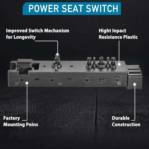 GELAIDI Left Driver Side Power Seat Switch for Ford Edge Escape Explorer Fusion Expedition F150, Lincoln & Mercury, Power Seat Adjustment Control Switch, 9L3T-14B709-FAW, 9L3Z-14A701-FB - Image 3