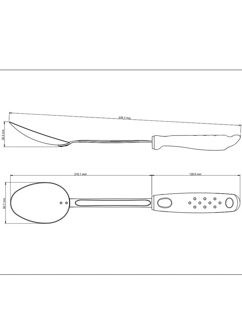 ترامونتينا Tramontina Utilita Stainless Steel Serving Spoon with Black Polypropylene Handle