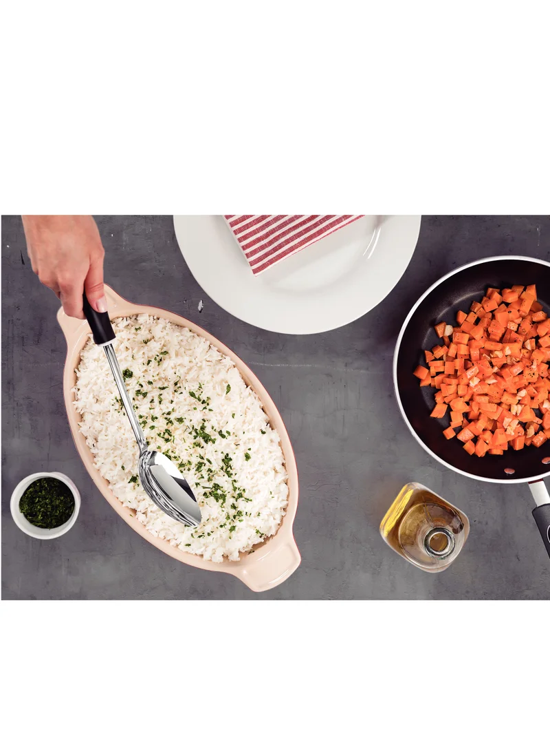 ترامونتينا Tramontina Utilita Stainless Steel Serving Spoon with Black Polypropylene Handle