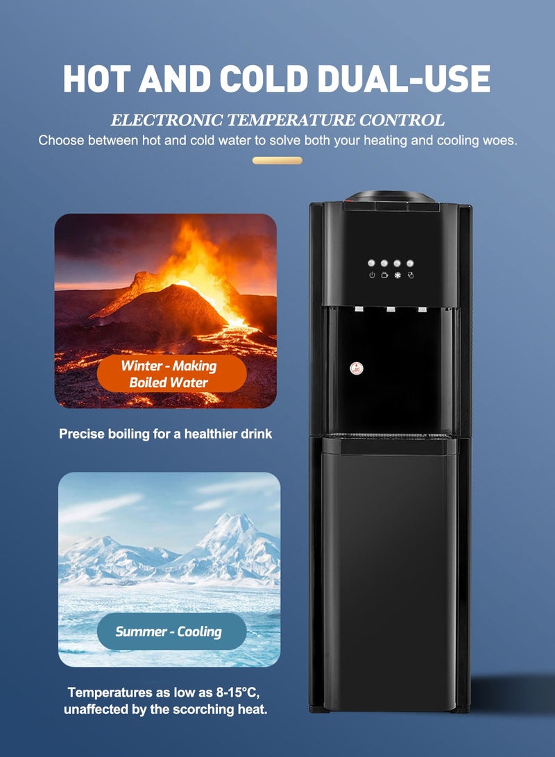 ايتي لايف موزع مياه بتعبئة علوية للحاويات سعة 3/5 جالون - 3 درجات حرارة مع فوهات للماء الساخن، درجة حرارة الغرفة، والماء البارد، قفل أمان للأطفال، 550 واط - Image 5