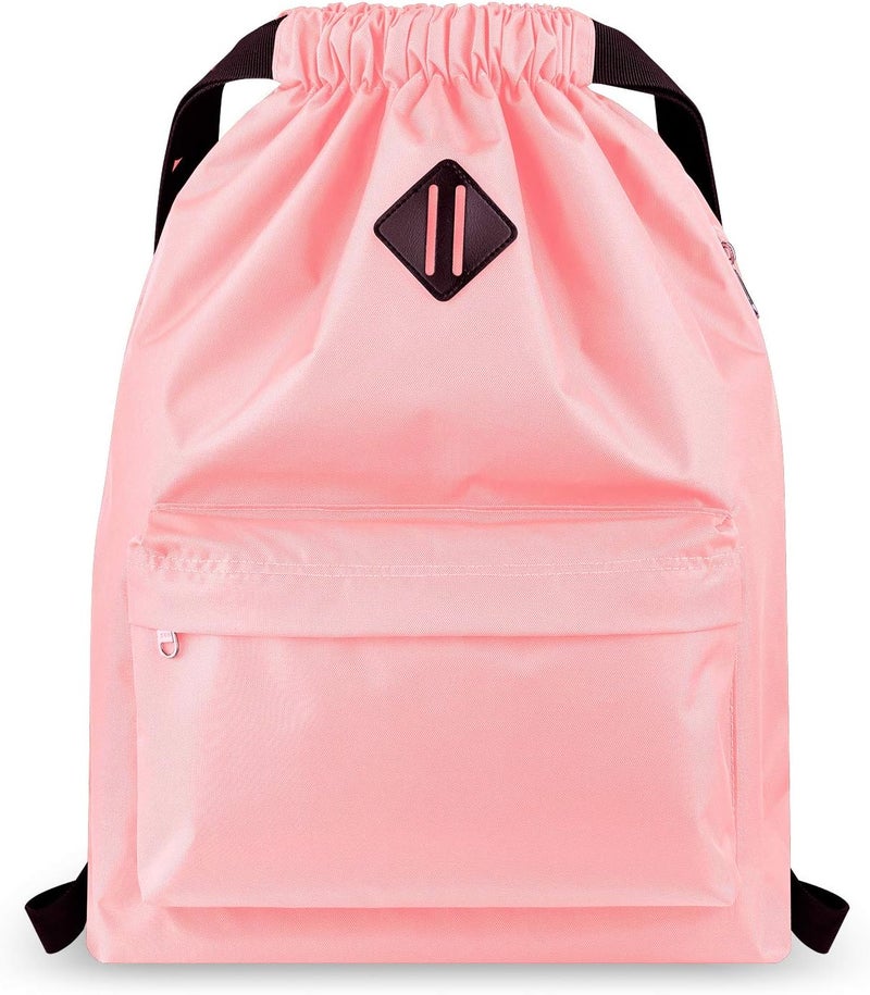 Vorspack Drawstring Backpack Water Resistant String Bag Sports Gym Sack with Side Pocket for Men Women - Image 1