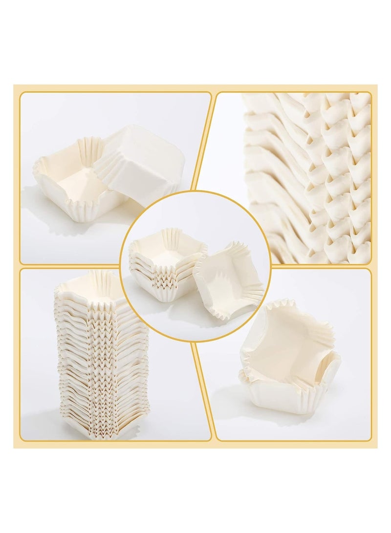 Zikra Square Cupcake Liners White, Square Disposable Baking Cups for Baking, No Smells Cupcake Wrappers for Wedding Birthday Party, 1000 Pcs - Image 4