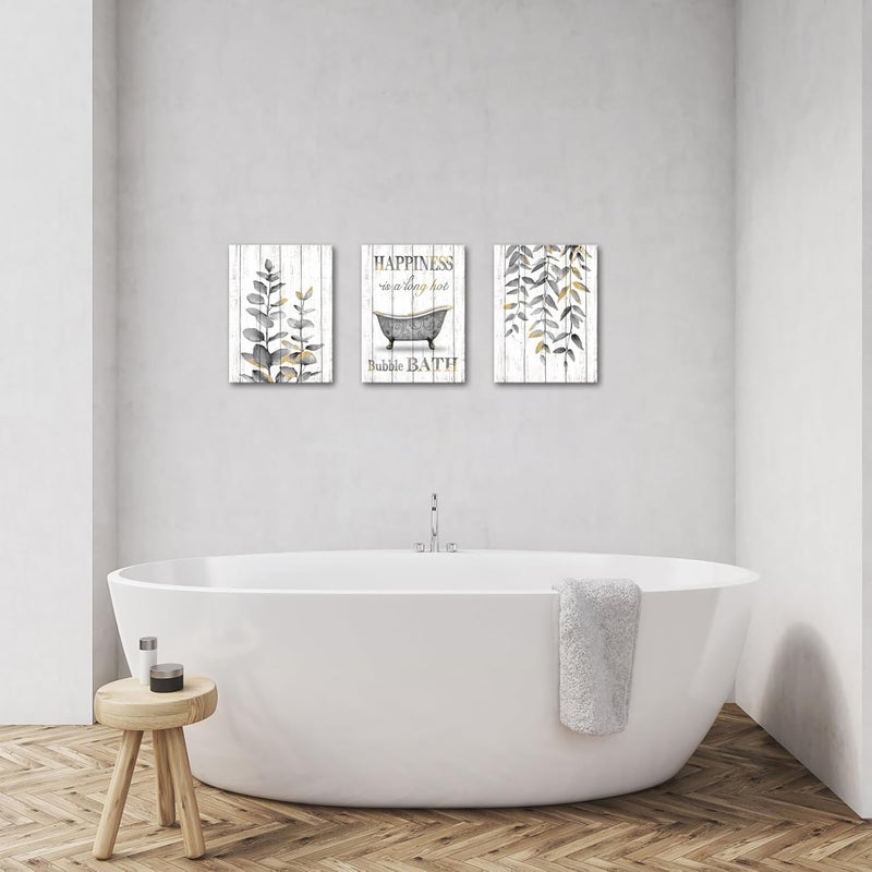 RnnJoile Grey Bathroom Decor Wall Art Set - Image 4