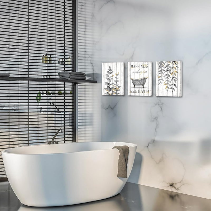 RnnJoile Grey Bathroom Decor Wall Art Set - Image 2
