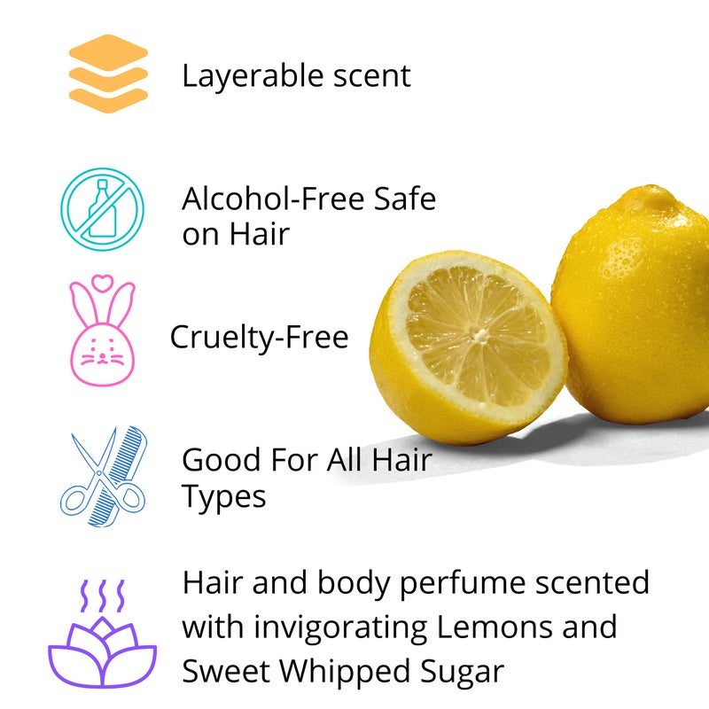 BLUEBYRD SOAP CO. BLUEBYRD Soap Sugared Lemon Hair & Body Fragrance Spray | Sweet Perfume Mist for Hair & Body | Weightless Hair Refresher | Clean, Vegan, No Paraben Sulfate and Silicones| Alcohol-Free (Sugar Lemon) - Image 3