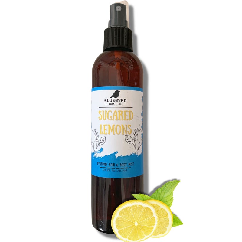 BLUEBYRD SOAP CO. BLUEBYRD Soap Sugared Lemon Hair & Body Fragrance Spray | Sweet Perfume Mist for Hair & Body | Weightless Hair Refresher | Clean, Vegan, No Paraben Sulfate and Silicones| Alcohol-Free (Sugar Lemon) - Image 1